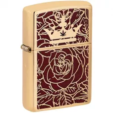 Запальничка бензинова Zippo Queen Of Bud Passionate Rose and Crown Design 5.65x3.81 см Різнокольоровий (47108)