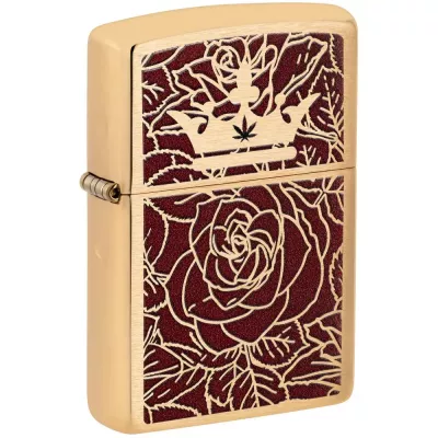 Запальничка бензинова Zippo Queen Of Bud Passionate Rose and Crown Design 5.65x3.81 см Різнокольоровий (47108)