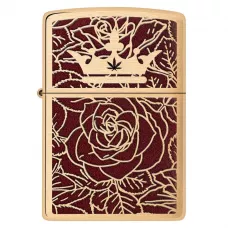 Запальничка бензинова Zippo Queen Of Bud Passionate Rose and Crown Design 5.65x3.81 см Різнокольоровий (47108)
