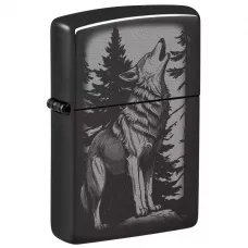 Запальничка бензинова Zippo Howling Wolf Design 5.65x3.81 см Сіро-чорний (47117)