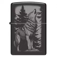 Запальничка бензинова Zippo Howling Wolf Design 5.65x3.81 см Сіро-чорний (47117)