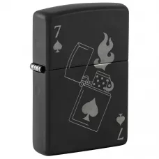 Запальничка бензинова Zippo Lucky 7 Design 5.65x3.81 см Чорно-сірий (47134)