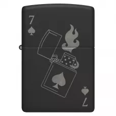 Запальничка бензинова Zippo Lucky 7 Design 5.65x3.81 см Чорно-сірий (47134)