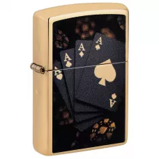 Запальничка бензинова Zippo Lucky Aces Design 5.65x3.81 см Різнокольоровий (47141)