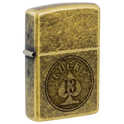 Запальничка бензинова ZIPPO Lucky 13 Design Латунний (47148)