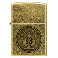 Запальничка бензинова ZIPPO Lucky 13 Design Латунний (47148)