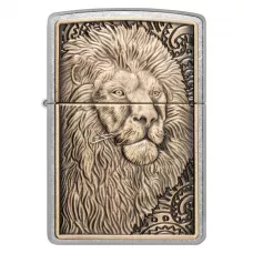Запальничка бензинова Zippo Lion Emblem 5.65х3.81 см Золотисто-сріблястий (47171)