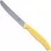 Ніж столовий для різки томатів універсальний 11см Victorinox Swiss Classic Tomato&Table круглий кінчик, серрейтор Жовтий (6.7838.E120)