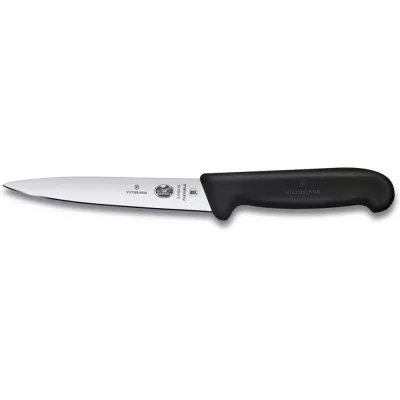 Ніж філейний 16 см Victorinox FIBROXF illeting гнучке пряме лезо Чорний (5.3703.16)