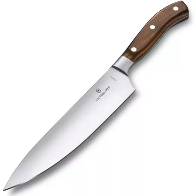 Кухонний шеф-ніж кований 22 см Victorinox Grand Maître Wood модифікований клен подарункова упаковка Коричневий (7.7400.22G)