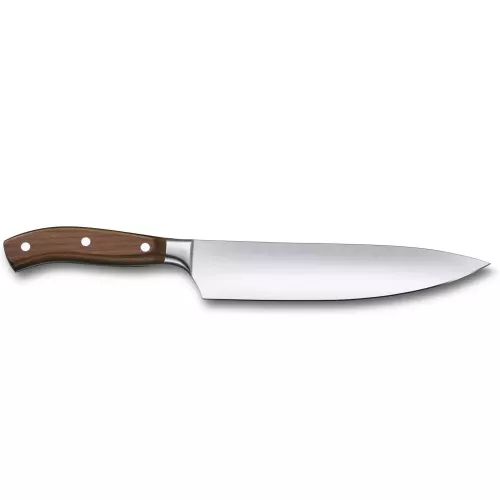 Кухонний шеф-ніж кований 22 см Victorinox Grand Maître Wood модифікований клен подарункова упаковка Коричневий (7.7400.22G)