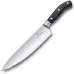 Кухонний шеф-ніж кований 22 см Victorinox Grand Maître Carving гладке пряме лезо подарункова упаковка Чорний (7.7403.22G)
