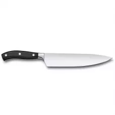 Кухонний шеф-ніж кований 22 см Victorinox Grand Maître Carving гладке пряме лезо подарункова упаковка Чорний (7.7403.22G)