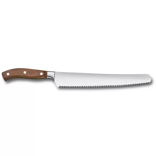 Ніж кухонний для хліба та випічки 26 см Victorinox Grand Maître Wood серейторне лезо дерев’яне руків’я подарункова коробка (7.7430.26G)