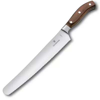 Ніж кухонний для хліба та випічки 26 см Victorinox Grand Maître Wood серейторне лезо дерев’яне руків’я подарункова коробка (7.7430.26G)