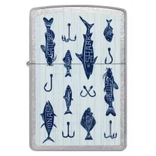 Запальничка бензинова ZIPPO Street Chrome Fishing Lures Design Сріблястий, синій (46719)