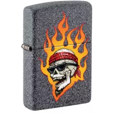 Запальничка бензинова ZIPPO Rietveld® Flaming Skull Design Сірий різнокольровий (46933)