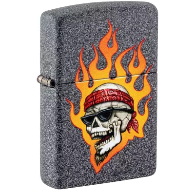 Запальничка бензинова ZIPPO Rietveld® Flaming Skull Design Сірий різнокольровий (46933)