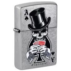 Запальничка бензиновая ZIPPO Rietveld® Ace of Spades Design Street Chrome Сірий (47112)