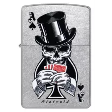 Запальничка бензиновая ZIPPO Rietveld® Ace of Spades Design Street Chrome Сірий (47112)