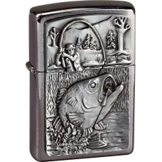 Запальничка бензинова Zippo Bass Fish 3D Brushed Chrome Емблема, хром (2000407)