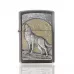 Запальничка бензиноваZIPPO Wolf at Moonlight 3D emblem хром (2003038)