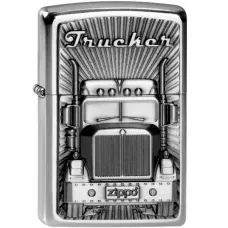 Запальничка бензинова ZIPPO Lighter Trucker Street Chrome finish 3D емблема (2003977)