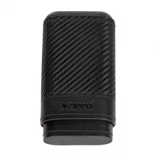 Чохол для 3 сигар ZIPPO Black Leather Carbon натуральна шкіра, дерево Чорний карбон (2007999)