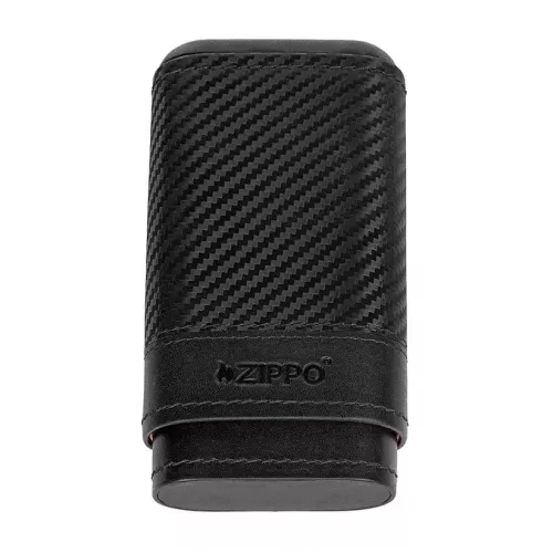 Чохол для 3 сигар ZIPPO Black Leather Carbon натуральна шкіра, дерево Чорний карбон (2007999)