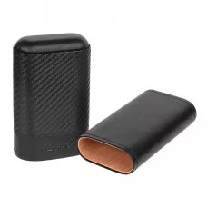 Чохол для 3 сигар ZIPPO Black Leather Carbon натуральна шкіра, дерево Чорний карбон (2007999)