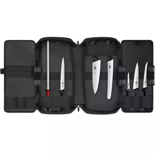 Професійний кухонний набір Victorinox Chef’s Knife Folder Compact Set, 16 інструментів органайзер Чорний (5.4963.1) Професійний кухонний набір Victorinox Chef’s Knife Folder Compact Set, 16 інструментів органайзер Чорний (5.4963.1)