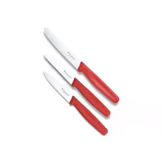 Набір кухонних овочевих ножів Victorinox Paring Set 3 шт Червоний (5.1111.3)