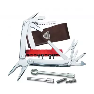 Складаний мультиінтструмент Victorinox Swisstool Spirit Plus II 105мм 38 функцій зі шкіряним чохлом (3.0239.L)