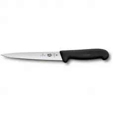 Кухонний ніж Victorinox Fibrox Filleting Flex для філе 18 см Чорний (5.3703.18)