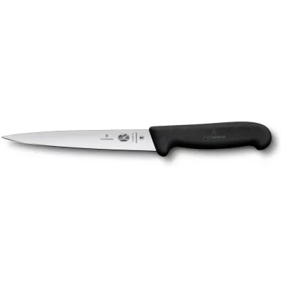 Кухонний ніж Victorinox Fibrox Filleting Flex для філе 18 см Чорний (5.3703.18)