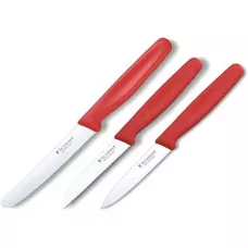 Набір кухонних овочевих ножів Victorinox Swiss Classic Paring Set 3 шт Червоний (6.7111.3)