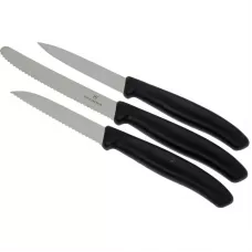 Набір кухонних овочевих ножів Victorinox Swiss Classic Paring Set 3 шт Чорний (6.7113.3G)