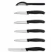 Набір кухонних овочевих ножів та овочечистки Victorinox Swiss Classic Paring Set 6 предметів Чорний (6.7113.6G)