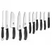 Набір кухонних ножів та підставки Victorinox Swiss Classic Cutlery Block 12 предметів Чорні (6.7153.11)