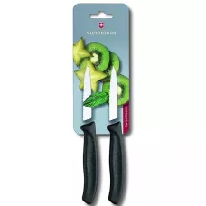 Набір кухонних овочевих ножів Victorinox Swiss Classic Paring 8 см 2 шт. Чорні (6.7633.B)