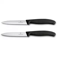 Набір кухонних овочевих ножів Victorinox Swiss Classic Paring Set 10 см 2 шт Чорний (6.7793.B)