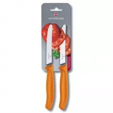 Набір кухонних овочевих ножів Victorinox TomatoSausage 11 см 2 шт Помаранчеві (6.7836.L119B)