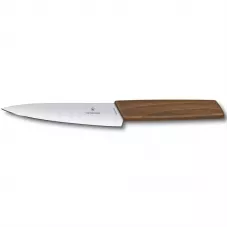 Кухонний універсальний ніж Victorinox Swiss Modern Kitchen 15 см Горіх (6.9010.15G)
