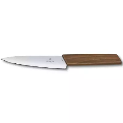 Кухонний універсальний ніж Victorinox Swiss Modern Kitchen 15 см Горіх (6.9010.15G)