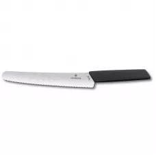 Кухонний ніж для хліба Victorinox Swiss Modern BreadPastry 22 см Чорний (6.9073.22WB)