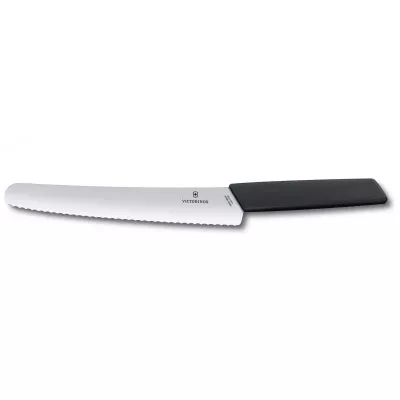 Кухонний ніж для хліба Victorinox Swiss Modern BreadPastry 22 см Чорний (6.9073.22WB)