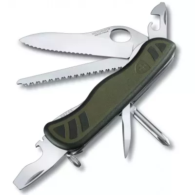 Швейцарський складаний ніж Victorinox Swiss Soldier's Knife 111мм 10 функцій Чорно-зелений (0.8461.MWCHB1)