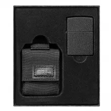 Запальничка із чохлом Zippo 236 Blk Crackle Ltr Tactical Pouch OD Black GS (49402)