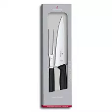 Кухонний набір нож та вилка Victorinox SwissClassic Carving Set Чорний (6.7133.2G)