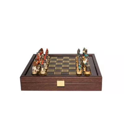 Шахи Manopoulo, Greek Samurai Resin Chess set with Bronze chessboard бронза полістоун 26х26 см (SKK27BRO)